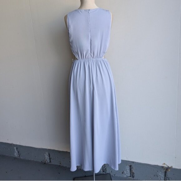 Blue Side Cut Out Midi Dress - Picture 6 of 7